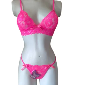 Lenceria Sexy Conjunto Ropa Interior Talla Unica Fucsia