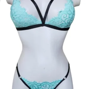 Lenceria Sexy Conjunto Ropa Interior Talla Unica Azul Celeste