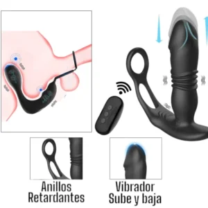 Vibrador Consolador Prostatico Control Inalambrico Con Anillos Retardantes