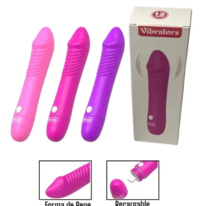 Bala Vibradora Punto G Recargable 12 Modos De Vibración Forma Pene