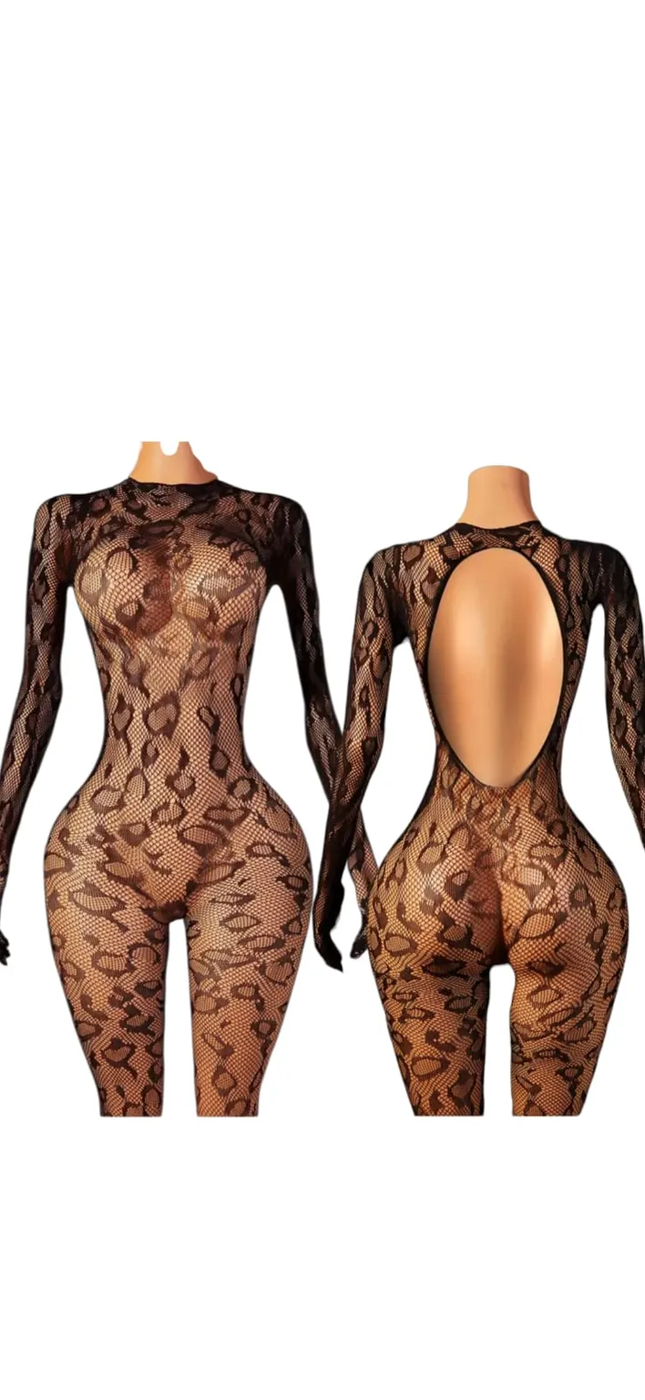 Lencería Malla Erotica Enterizo Sexy Manchas