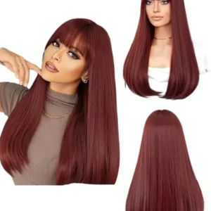 Peluca Vino Tinto Accesorio Para Disfraz Halloween Para Dama