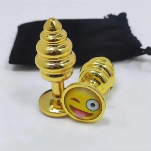 Plug Anal Metálico Con Joya De Emojis Talla L