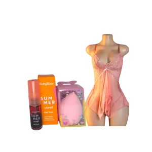 Pijama Sexy + Tinta Para Labios Ruby Rose + Beauty Blender